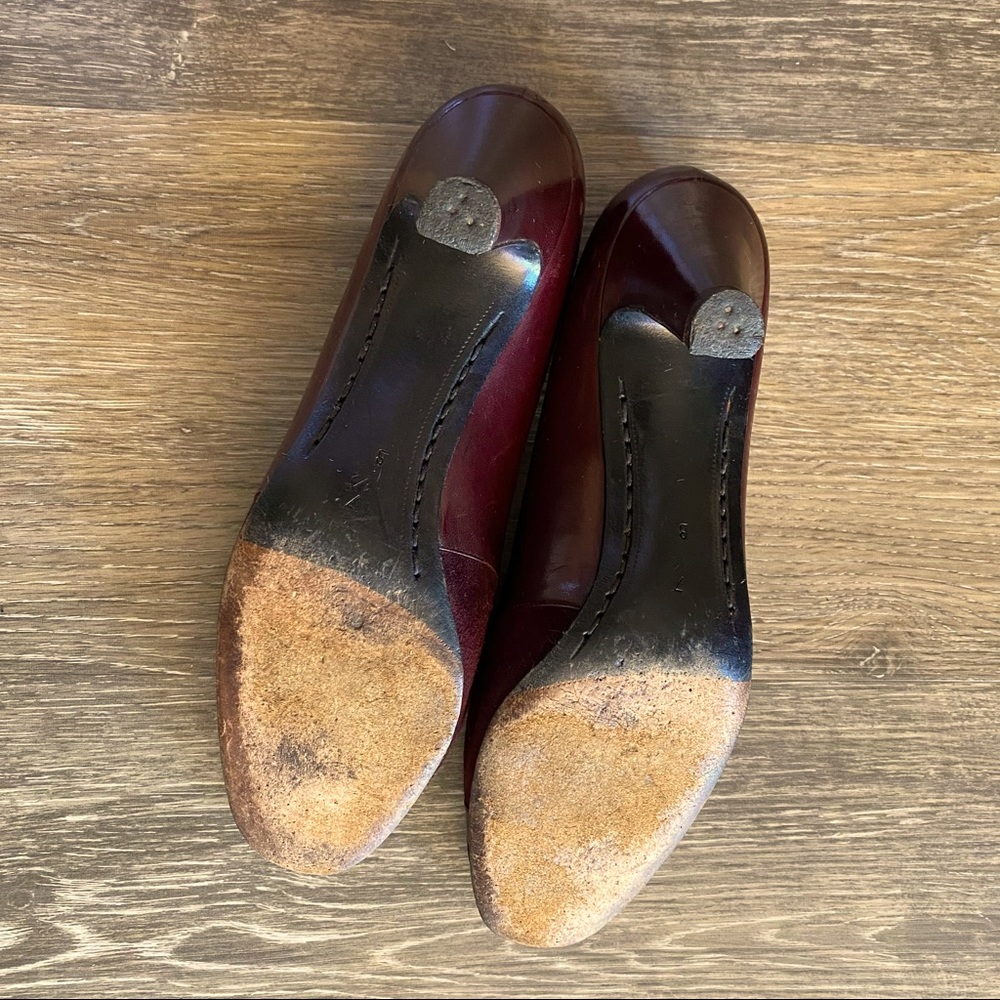 Vintage Burgundy Wine Suede Leather High Heel Pumps - Picture 8 of 14